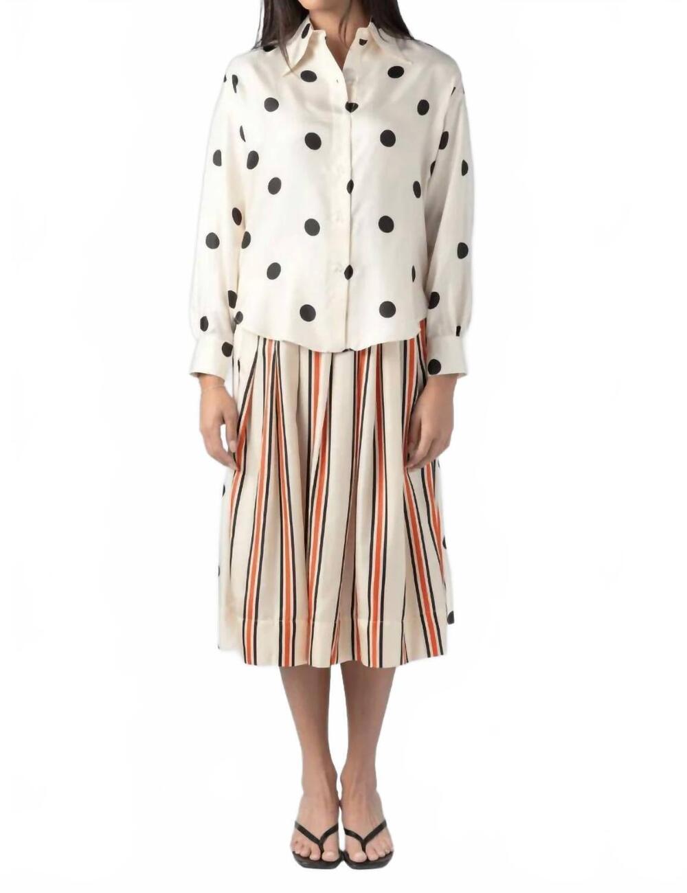 NEW LA PRESTIC OUISTON brooks top in pois grosso noir